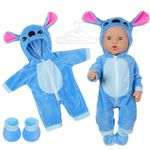 Aolso Baby Doll Clothes for 14-18 Inch Doll 35-45 cm Baby Doll, New Doll Clothes Outfits, Outfits Hooded Jumpsuit with 1 Coat hanger, New Born Baby Dolls Birthday