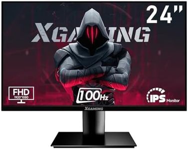 XGaming 24 Inch Monitor, FHD 100Hz 1080P, IPS 16:9 Frameless Computer Monitor, 99% sRGB, Low Blue Light Eye Care, FreeSync, PC Screen Built-in Speakers, HDMI VGA Display, VESA, Tilt Adjustable, Black