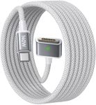 LISEN USB-C to Magnetic 3 Cable (6.6FT,Space Gray) Fit for MacBook Air Charger MagSafe Gen 3 Port, 140W Magnetic Safe 3 Cable Fit for 2024 MacBook Pro 14” 16" M4, 2023 MacBook Air 13“ 15" M3 & More