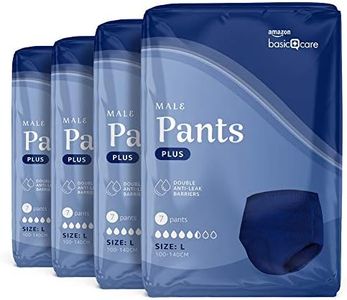 Amazon Basic Care Slip Assorbenti Plus L per Uomo – 28 unità, 4 confezioni da 7, Blu