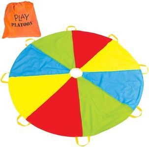 6 Foot Play Parachute with 8 Handles - Multicolored Parachute for Kids