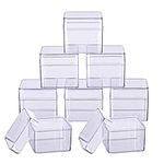 BENECREAT 10 Pack Large Square High Transparency Plastic Bead Storage Containers Box Drawer Organizers for Beauty supplies, Tiny Bead, Jewerlry Findings, and Other Small Items