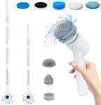 Advwin Electric Spin Scrubber,Cordless Cleaning Brush with 7 Replaceable Brush Heads, 2 Adjustable Speeds& Extension Arm, Waterproof Shower Cleaner for Bathroom Kitchen Floor Tile Tub