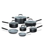 Cuisinart PURELYCERAMIC™ 12-Piece Pots and Pans Set, Non-Stick Ceramic Cookware Set, PFAS Free, Black (55IC-12BKC)