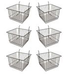 Econoco - Black Multi-Fit 12ââ‚¬Â Deep Wire Basket for Slatwall, Pegboard or Gridwall (Set of 6) Metal Semi-Gloss Basket, Black