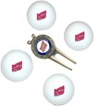 Team Golf NCAA Dayton Flyers Regulation Size Balls (4 Count) & Divot Tool with Removable Double-Sided Magnetic Marker