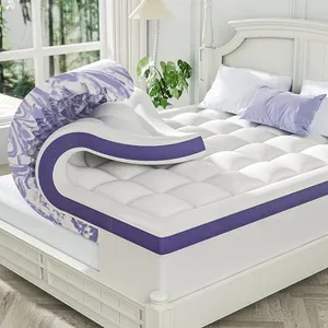 ChiXpace Dual Layer 4 Inch Memory Foam Mattress Topper California King - 2 Inch Gel Memory Foam and 2 Inch Pillow Top Mattress Pad,7-Zone Egg Crate Mattress Topper