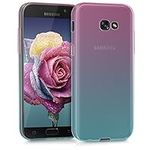 kwmobile Case Compatible with Samsung Galaxy A5 (2017) - Case Transparent Gradient Phone Cover - Bicolor Dark Pink/Blue/Transparent