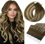 Full Shine Invisible Tape In Hair Extensions Balayange Color 4 Brown Ombre 27 Blonde And 8 Brown Highligt 60 Real Human Hair Extensions Tape In 22 Inch Long Straight Tape In Extensions 20 Pcs 50 Gram