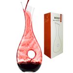 WOQO Wine Decanter, 1.2L Red Wine Carafe, Wine Gifts, Crystal Wine Aerator Pourer With Stylish Silicon Pad