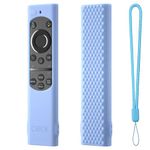 Oboe Silicone Tv Remote Cover Compatible with Samsung Smart Tv Remote BN59-01311 Samsung QLED TV Remote Half Wrap Protective Case with Loop (G-Glow in Dark Blue) [Remote NOT Included]