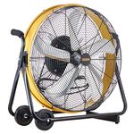 HICFM 7800 CFM 24 inch High Velocity Internal Oscillating Barrel Floor Fan with Powerful 1/4 Motor, 9ft Power Cord for Workshop, Garage, Commercial or Industrial rooms - UL Safety Listed