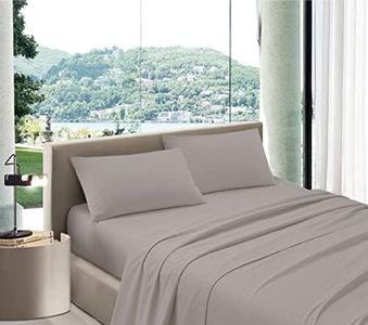 Bee Parure de lit Maxi Coccole coton – Parure de lit double fabriquée en Italie – dessous de 160 x 200 cm H 30 cm (taupe 160 x 200 cm H30)