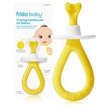 Frida Baby Training Toothbrush | Baby Toothbrush for 6-18 Months, Easy-Grip Handle, Triple Angle Bristles