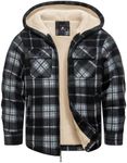 GEEK LIGHTING Boys Flannel Jacket Sherpa Lined Hoodies Zip Up Fleece Plaid Shirt Jackets Winter Outdoor Coat Warm