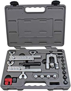 4LIFETIMELINES Professional Brake Line Flare Kit for Single, Double (SAE) Flares & Bubble (ISO) Flares - 2 Flaring Bars, 12 Flaring Dies, Tubing Cutter, Tubing Reamer, & Storage Case