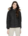 Qube By Fort Collins Nylon Women's Parka Coat Standard Length Jacket Black, Large