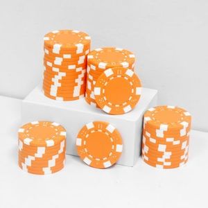 JIESITE 11.5 Gram Poker Chips ABS Monte Carlo Poker Chips Casino Grade Poker Chip for Texas Hold'em, Blackjack,Card Night Poker Games-Pack of 50 (Orange)