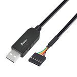 DTECH 3ft 5V FTDI USB to TTL Serial Adapter Cable 6 Pin Female Socket Header UART IC FT232RL Chip for Windows 11 10 8 7 Linux Mac