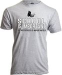 Ann Arbor T-shirt Co. Men's School is Important, But Motocross is Importanter Motorcycle Dirt Bike T-Shirt Small Sport Grey