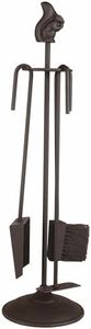 Morsø Classic Fireplace Set – 3-piece Fireplace Set incl. Holder, Dustpan, Broom & Poker made of robust Steel, in Classic Design, height 66 cm, black