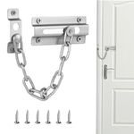 1PCS Stainless Steel Door Chain,chain lock for door Anti Theft Home Safe Nickel Plated Door Locks with Screws,Door Chain Internal Door Lock,door chains for front door