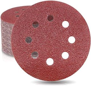 100Pcs Sandpaper Set, 5 inch 8 Holes Sanding Discs for Orbital Sander, 5 Different Grades Including 60, 80, 100, 120, 240 Grits