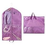 Mebiosi Kids Garment Bags, 40inch Waterproof Foldable Hanging Clothes Bag with 5 Pockets for Men Women Teens Boys Girls for Dance, Sports, Skating, Theatre, Beauty Pageants, Cheer Costumes (Purple)