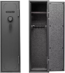 53 Inch 12-Barrel Fire-Rated Cabinet Safe: 14-Gauge Steel, Programmable Electronic Lock (Warranty Available)