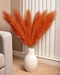 MAXROCK Faux Pampas Grass, 3PCS Large Tall 43'' Fluffy Artificial Fake Pompous Grass for Boho Decor Home Kitchen Wedding Decoration Floor Vase Filler