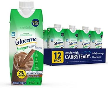 Glucerna Hunger Smart Meal Size Shake, Diabetic Meal Replacement, Blood Sugar Management, 23g Protein, 250 Calories, Classic Chocolate, 16-fl-oz Carton, 12 Count