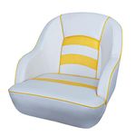 MSC Bucket Pontoon Boat Seat (White/Yellow, Bucket Pontoon Boat Seat)