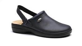 Toffeln FlexLite Clogs with Adjustable Heel Strap - Flexable, Comfortable, Stylish Design - Shock Absorbing Anti-Static Materials, Perfect for Nurses and Doctors Black