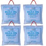 TDO Silica Gel 250 Gm Pouch 4 Pcs Pack Moisture Absorbents Dehumidifier Silica Gel Bags For Moisture, Room, Cupboard, Kitchen, Shoe,Wardrobe,Car,Camera, Lensesetc..., White