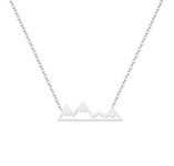 Tiny Silver Snowy Mountain Range Pendant Necklace (Stainless Steel) Miss Fit Boutique