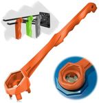 CoLuck Drum Wrench, Aluminum Gallon Bung Wrench Barrel Dung Wrench Drum Opener Tool for Opening 10 15 20 30 50 55 Gallon Drum, Fits 2 inch and 3/4 inch Drum Plug Orange