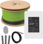 Floor Heating System, 240V Electric Tile Radiant Floor Heating Cable with Warmall WiStsat Wi-Fi Thermostat Good for 2.4 and 5 G Network (49 Square Feet)