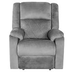 Wakefit Recliner Chair | 1 Year Warranty | Recliner Sofa, Recliner Sofa Set for Living Room, Recliner Sofa 1 Seater, Diwali Gifts, Recliners for Relax, Manual - Empress (Velvet Fabric, Space Grey)