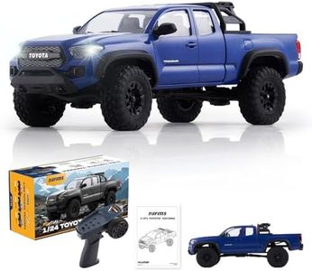FMS FCX24 TOYOTA TACOMA 1/24 RC Crawler 4x4 RC Truck Crawler, Official Licensed Scale RC Rock Crawler with 2-Speed Transmission, High Torque Motor, All-Metal Bearings, RTR RC Car for Adults (BLUE)