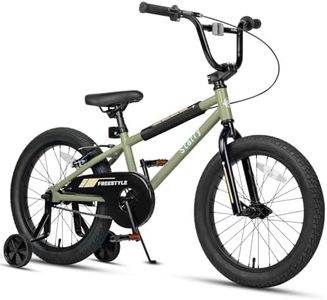 cubsala 18 Inch Little Kids Bike for 5 6 7 8 Years Old Boys Girls Youth BMX Style Bicycle with Training Wheels Coaster & Rear V Brake, Army Green
