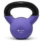 GYMENIST Kettlebell Fitness Iron Weights with Neoprene Coating Around The Bottom Half of The Metal Kettle Bell (12 LB)