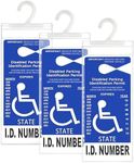 LotFancy Handicap Placard Holder for Auto, Pack of 3, Disabled Parking Permit Sign Holder with Larger Hook