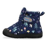 JAN & JUL Water-Resistant Winter Booties, Non Slip Snow Boots for Toddler Girls (Navy Forest, Size 8)