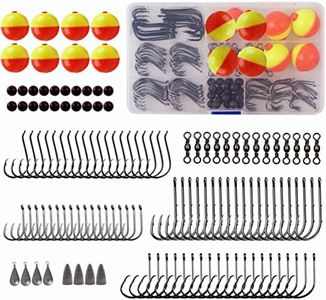 Freshwater Fishing Tackle Kit 176pcs Fishing Hooks Bobbers Barrel Swivels Sinker Weights Starter Fishing Equipment Fishing Accessories Tackle Box