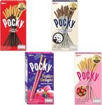 Pocky CHRISTMAS PACK Selection Box (4 Packs) - Cookies & Cream, Strawberry, Chocolate, Limited Edition Festive Delight