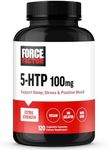 FORCE FACTOR 5HTP Sleep Aid and Mood Support Supplement, Extra Strength 5 HTP, Natural Sleep Supplement for Adults to Support Calm and Stress Balance, Vegan, Non-GMO, 120 Capsules