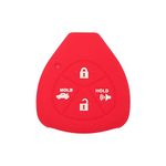 BROVACS Silicone Cover Protector Case Holder Skin Jacket Compatible with TOYOTA 4 Button Remote Key Fob CV2416 Red