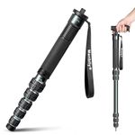 Manbily 69-Inch Monopods for Cameras 36mm Tube Aluminum Camera Monopod Extendable Walking Stick 6 Sections Portable Compact Travel with Handle & Phoneclip Max. 40lbs for DSLR Camcorder Stand (Gray)