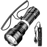 WholeFire 10000 Lumens Scuba Diving Torch, XHP70 Professional 50M Underwater Flashlight IPX8 Waterproof Dive Light LED Submarine Lights for Under Water Deep Sea Cave at Night