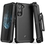 MYBAT Pro Shockproof Maverick Series Case for Samsung S22 Plus 6.55" with Belt Clip Holster, Heavy Duty Military Grade Drop Protective Case with 360° Rotating Kickstand for S22+ (Black)